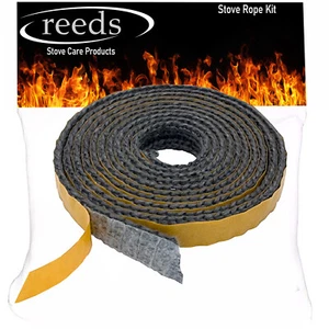 Flat Stove Rope Self Adhesive 10mm Wide x 2mm Glass Seal Gasket Stove Fire Rope - Picture 1 of 2