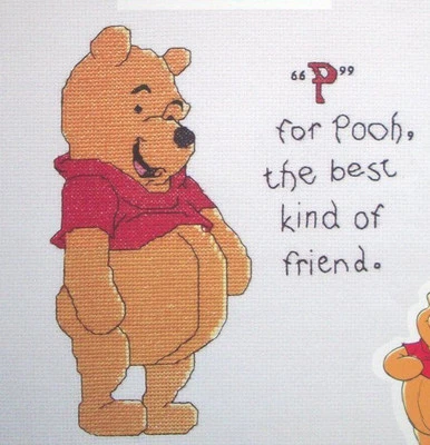 "p" for Pooh The best kind of friend  chart only   cross stitch pattern  - Image 1 of 3