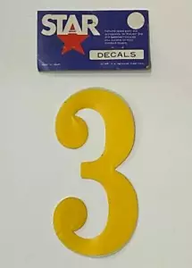 NOS BMX Motocross number plate number 3 Yellow vintage oldschool Star brand - Foto 1 di 1