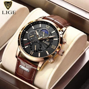 Nuevos relojes para hombre Relogio Masculino LIGE top marca cuero - Imagen 1 de 29