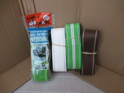 Frost King VTG Lawn Furniture Webbing Re-Web Kit GREEN White New Old Stock 93ft - Image 1 of 4