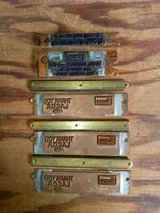 Rare Vtg SEARS ROEBUCK & CO Solid Metal Die to Stamp Emboss or Leather Set of 5  - Picture 1 of 7