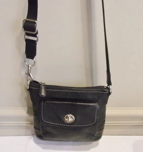 Coach "Park" schwarzes genarbtes Leder, Drehverschluss ext. Tasche Swingpac CB Tasche - Bild 1 von 13