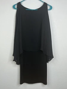 Vestido de cóctel Alice & Olivia negro de seda XS sin mangas drapeado formal noche GVR - Imagen 1 de 13