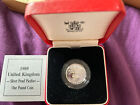 1989 Royal Mint Scottish Thistle PIEDFORT Silver Proof one Pound £1, COA, (PF1)