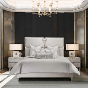 AICO Furniture - Casey 9 Piece Queen Comforter Set"Platinum - BCS-QS09-CASEY-PLT - Picture 1 of 2