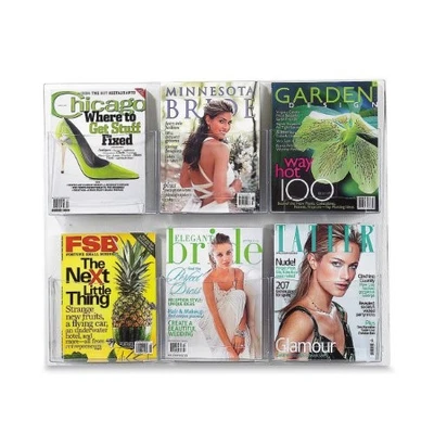 Estante de exhibición para cargadores Safco Clear2c - 23,5" altura X 28,8" ancho X 3" profundidad - 6 Foto 1 de 4