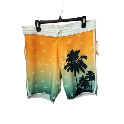 Bañador Old Navy Built in Flex UPF 40 para hombre talla 34 naranja/verde nuevo con etiquetas Foto 1 de 4