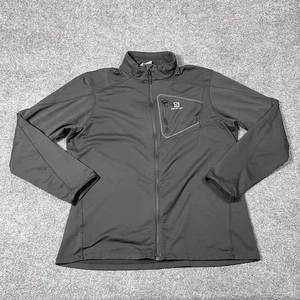 Salomon Jacket Womens 2XL XXL Black Full Zip Softshell Acti Therm Chest Pocket - Picture 1 of 12