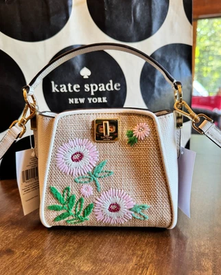 Kate Spade Phoebe Mini Top Handle Satchel Crossbody Floral Embroidered - NEW - Image 1 of 4