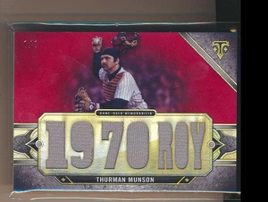2024 TRIPLE THREADS RED 1970 ROY 1/1 JERSEY RELIC THURMAN MUNSON YANKEES - Picture 1 of 2