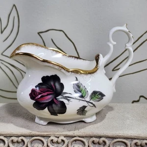 Royal Albert Masquerade Milchkännchen Bone China schwarz weinrot Montrose - Bild 1 von 11