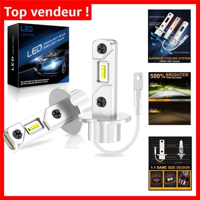 H3 Ampoules LED 55W 12000LM 6500K - Sécurité Optimale et Installation Facile - Photo 1/4