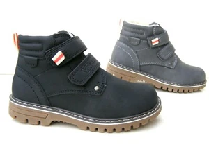 NEW BOYS FINE FUR LINED WINTER WARM WALKING SNOW STRAPS BOOTS BLACK SCHOOL SHOES - Picture 1 of 21