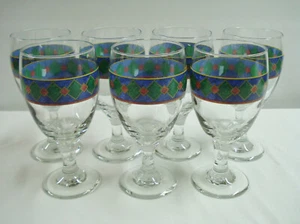 7 Pfaltzgraff Amalfi Classic Eisteegläser 7" Getränkeglas Stiel Set blau - Bild 1 von 3