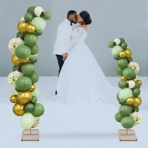 Set of 2 Gold Metal Wedding Arch Rack Flowers Frame Stand Party Backdrop Decor - Picture 1 of 19