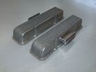 Vintage Cal Custom Sbc Chevy 9 Finned Aluminum Valve Covers 40 2050 W Breathers