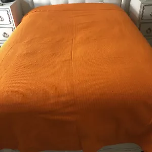 Copriletto matrimoniale a costine vintage MID CENTURY MOD ANNI '60 ARANCIONE Bates - Foto 1 di 10