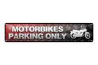 Blechschild Straenschild 46x10cm Motorbikes Parking only Deko Schild tin sign