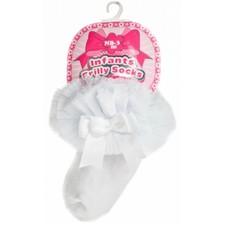 Baby Girls Tutu Socks Spanish Style Frilly Organza Satin Bow NB - 18m Soft Touch