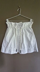 BASSIKE white mini skirt drawstring paper bag elastic waist size 1 sample - Picture 1 of 12