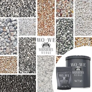 Steinteppich SET Marmorkies Innen Außen Versiegelung Bindemittel Bad Treppe 25kg - Bild 1 von 19