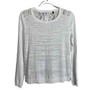 Red Brand Ivory Acrylic Eyelash Size M Women's Long Sleeves Sweater - Picture 1 of 5