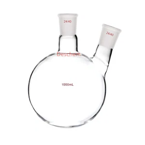 1000ml,2-neck,24/40,Round Bottom Flask,1L,Double Necks,Laboratory Boiling Bottle - Picture 1 of 8