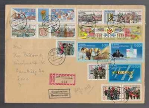 DDR Groß Brief Eischreiben - Sonder- SbR-Zettel 873 / 5230 Sömmerda 2- Hamburg - Imagen 1 de 1