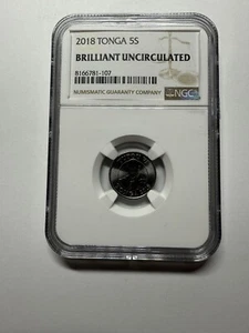 TONGA 5 SENITI 2018 OCEANIA COIN NGC BRILLIANT UNCIRCULATED - Picture 1 of 4