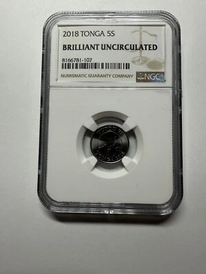 TONGA 5 SENITI 2018 OCEANIA COIN NGC BRILLIANT UNCIRCULATED - Image 1 of 4