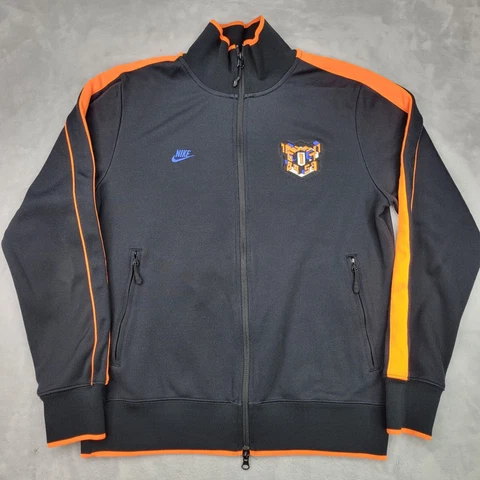 Nike Netherlands Jacket Adult Medium Black Orange Zip Sweater Soccer Football Cover