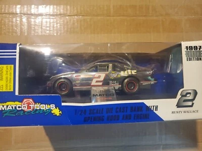 Banco fundido a presión Matco Tools Racing 1997 Rusty Wallace #2 edición cromada escala 1/24 Foto 1 de 4
