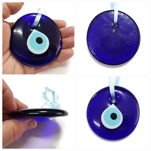 8.5cm Large Blue Glass Evil Eye Charm Big Amulet Turkish Wall Hanging Home Decor - Picture 1 of 8