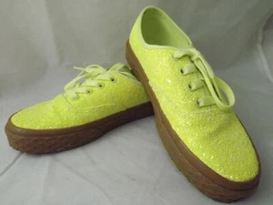 Nuevas Vans Auténticas Brillo Helado Amarillo Neón - Para Mujer Talla 6 - Imagen 1 de 7