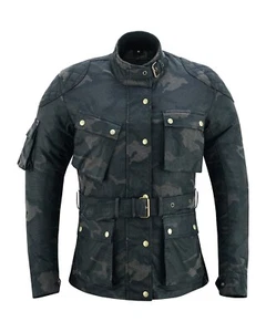 WARRIOR LADIES Classic Motorcycle Waxed Cotton CE Armour Breathable Biker Jacket - Picture 1 of 9