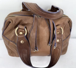 Borsa a mano vintage Y2k BCBG MaxAzria marrone morbida vera pelle borsa borchie zip - Foto 1 di 17