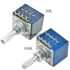 50K/100K Potentiometer Log Audio Amp Volume Control Pot Stereo Loudness NEW - Picture 1 of 3
