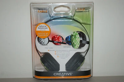 Creative HQ-1450 Ultra-slim Lightweight On-Ear Headphone Stylish Green Mozaic BN - Image 1 of 2