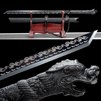 High Manganese Steel Sharp Battle Sword Japanese Samurai Katana Dragon Handle - Image 1 of 4