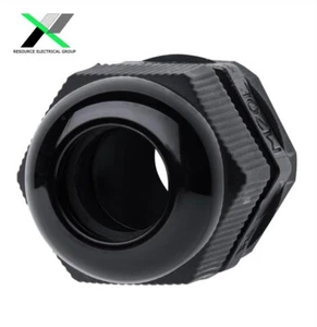 M20 20mm Nylon Cable Glands, Black, Metric Thread, IP68 Waterproof x 10 - Picture 1 of 3