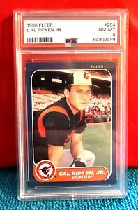 1986 Fleer - #284 Cal Ripken Jr. Baltimore Orioles HOF PSA 8 NM-MT