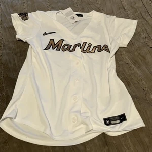 MIAMI MARLINS Baseball 2022 All Star Game NIKE Women's LARGE Jersey NEW White - Picture 1 of 5
