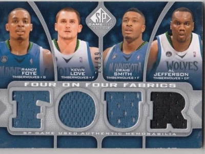 2009-10 SP Game Used Four On Four Fabrics Timberwolves Jazz Jersey Relic /99 - Image 1 of 2
