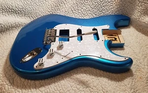 Stunning Metallic blue USA roasted body + Pearl pick guard.Made for a ST neck. - Picture 1 of 11