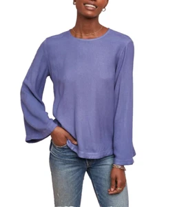 Anthropologie Cloth & Stone Viscose Bell Sleeve Top XL Purple Blue NWT - Picture 1 of 4