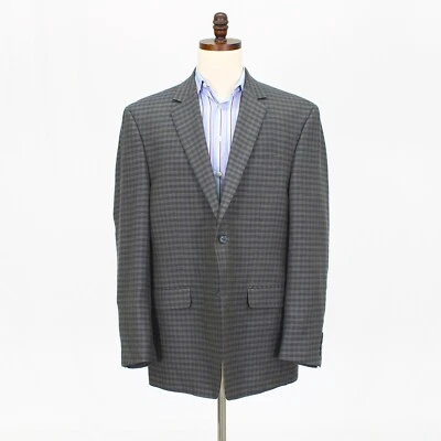 Perry Ellis 46L Gray Sport Coat Blazer Jacket Check 2B Wool - Image 1 of 4