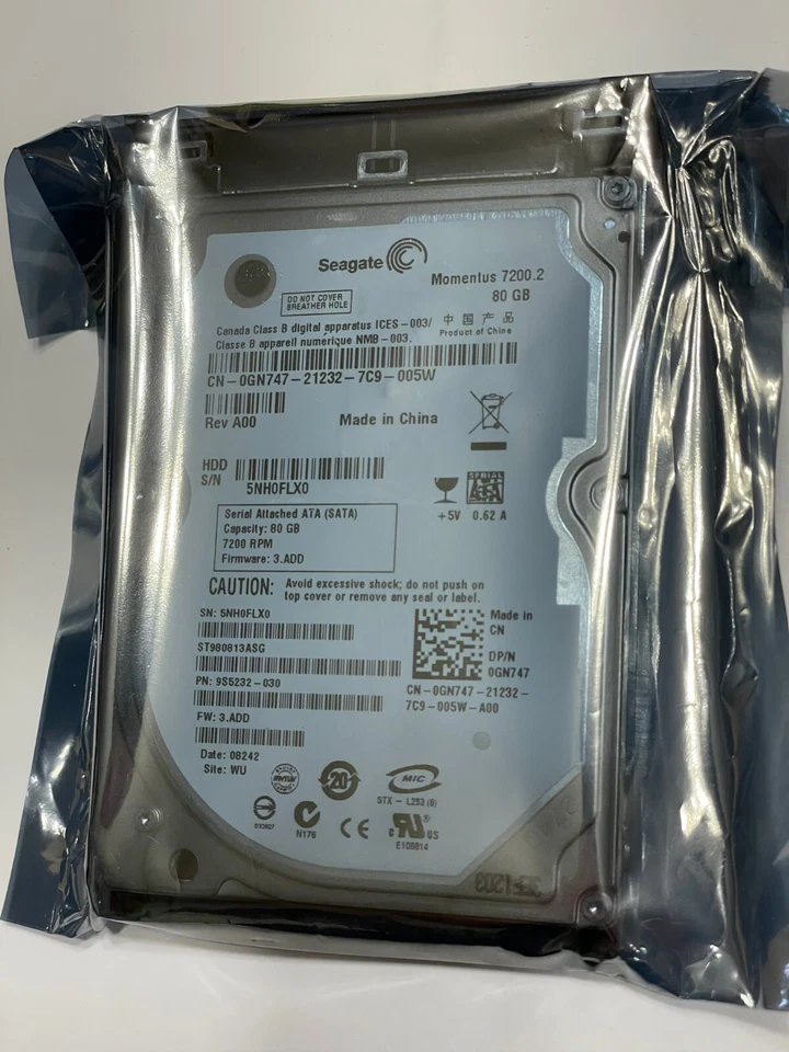 Seagate Momentus 7200.2 80 GB,Internal, 2.5" (ST980813ASG) Hard Drive - Image 1 of 1