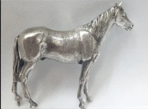 SILVER COLOUR HORSE CAR BONNET MASCOT 102G - Picture 1 of 23