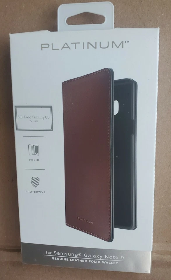 Brand New Platinum Leather Folio Wallet Case for Samsung Galaxy Note 9 Bourbon - Image 1 of 4